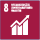 SDG8- Gute Arbeitsplätze und wirtschaftliches Wachstum (Icon)