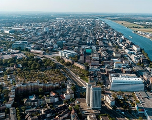 aerial shot of the production site in Ludwigshafen (photo)